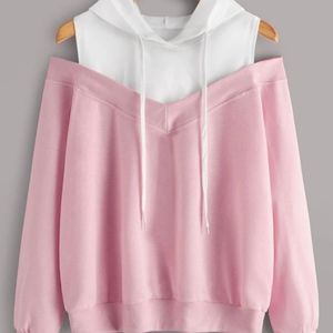 SweatyRocks Cold Shoulder 2 in 1 Hoodie